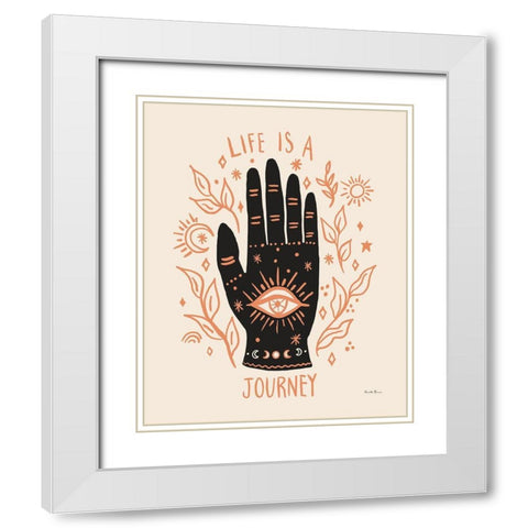 Palm Reading I Neutral White Modern Wood Framed Art Print with Double Matting by Zaman, Farida
