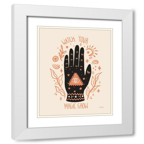 Palm Reading II Neutral White Modern Wood Framed Art Print with Double Matting by Zaman, Farida