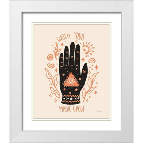 Palm Reading II Neutral White Modern Wood Framed Art Print with Double Matting by Zaman, Farida