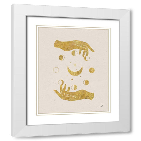 Celestial White Modern Wood Framed Art Print with Double Matting by Hershey, Moira