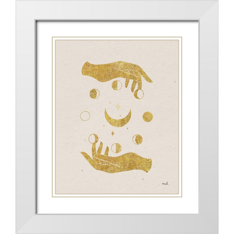 Celestial White Modern Wood Framed Art Print with Double Matting by Hershey, Moira
