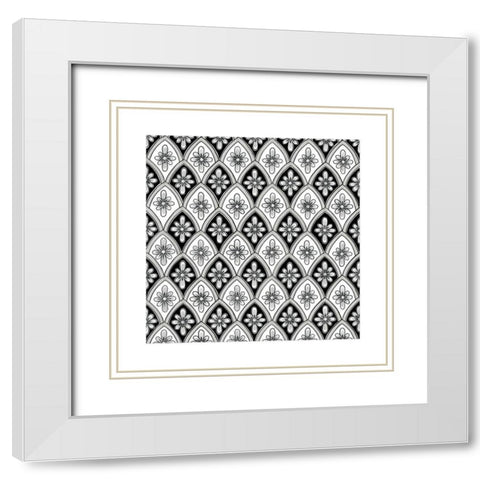 Talavera VI White Modern Wood Framed Art Print with Double Matting by Green, Nancy