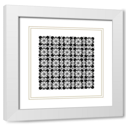 Talavera VII White Modern Wood Framed Art Print with Double Matting by Green, Nancy