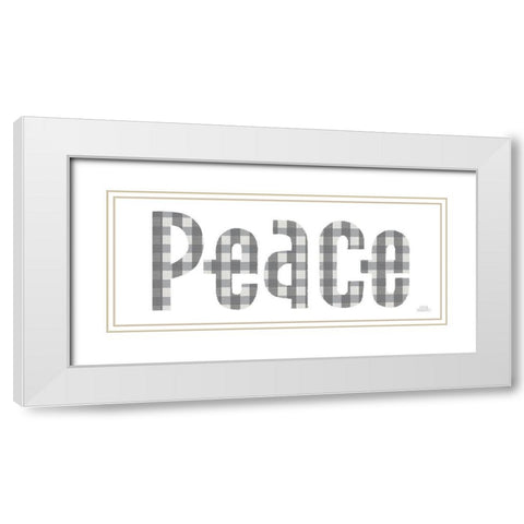 Retro Holiday Peace Gray White Modern Wood Framed Art Print with Double Matting by Marshall, Laura