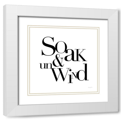 Soak and Unwind White Modern Wood Framed Art Print with Double Matting by Charro, Mercedes Lopez