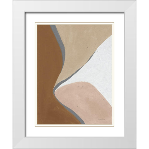 Neutral Abstract III White Modern Wood Framed Art Print with Double Matting by Nai, Danhui