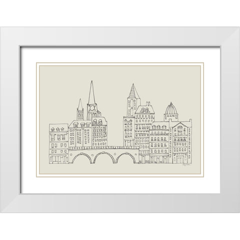 French Script II Neutral White Modern Wood Framed Art Print with Double Matting by Tillmon, Avery