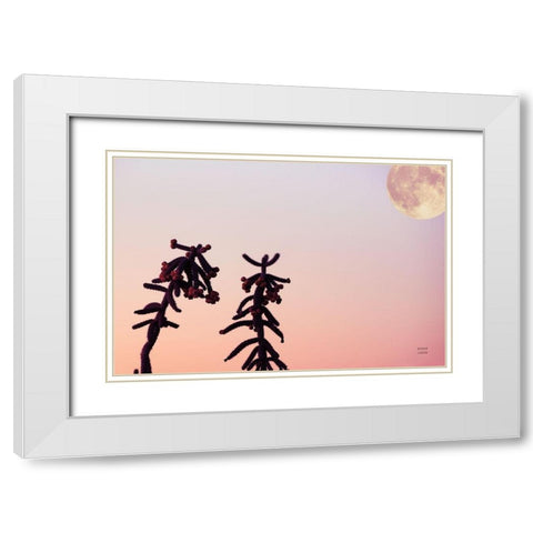 Moon Desert White Modern Wood Framed Art Print with Double Matting by Larson, Nathan