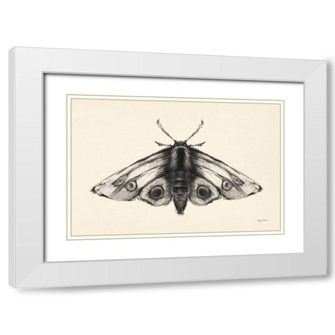 Moth II White Modern Wood Framed Art Print with Double Matting by Tillmon, Avery
