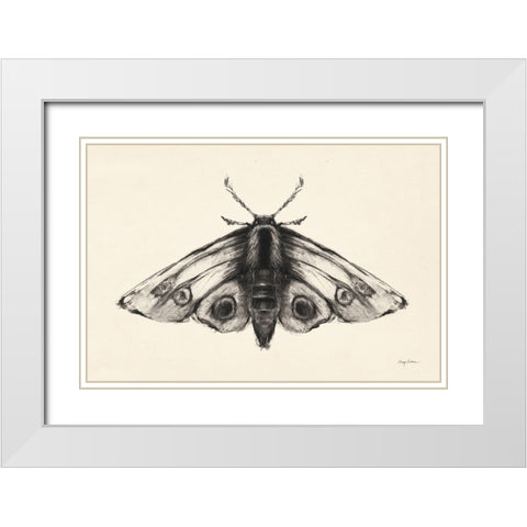 Moth II White Modern Wood Framed Art Print with Double Matting by Tillmon, Avery