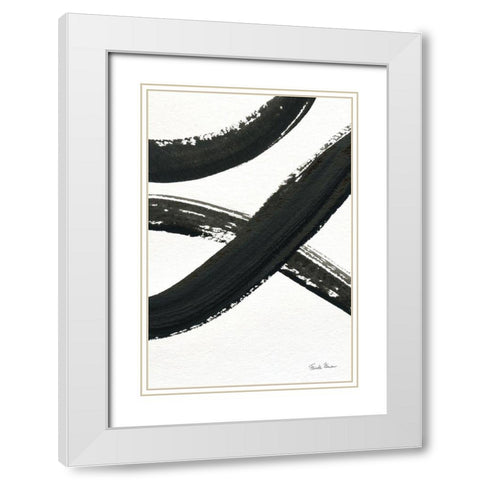 Inky VI White Modern Wood Framed Art Print with Double Matting by Zaman, Farida