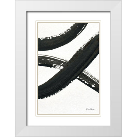 Inky VI White Modern Wood Framed Art Print with Double Matting by Zaman, Farida