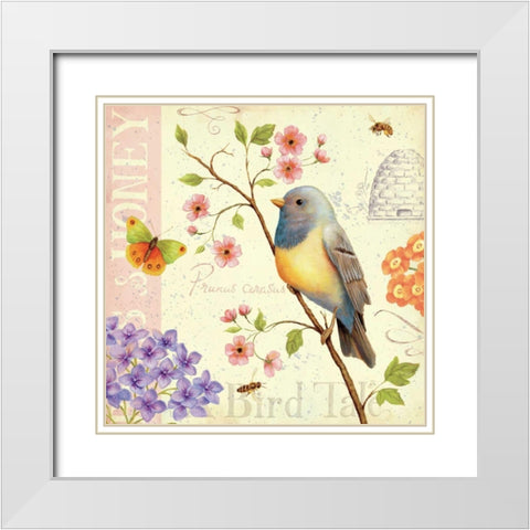 Birds and Bees I White Modern Wood Framed Art Print with Double Matting by Brissonnet, Daphne
