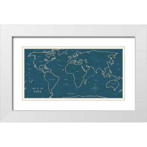 Sketch Map II Blue White Modern Wood Framed Art Print with Double Matting by Schlabach, Sue