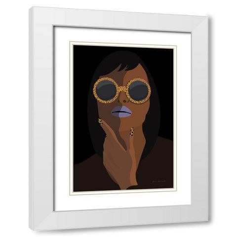 Accessorize II Peri Lips White Modern Wood Framed Art Print with Double Matting by Escalante, Omar