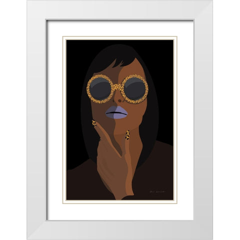 Accessorize II Peri Lips White Modern Wood Framed Art Print with Double Matting by Escalante, Omar