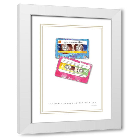 Mixtape Love White Modern Wood Framed Art Print with Double Matting by Charro, Mercedes Lopez
