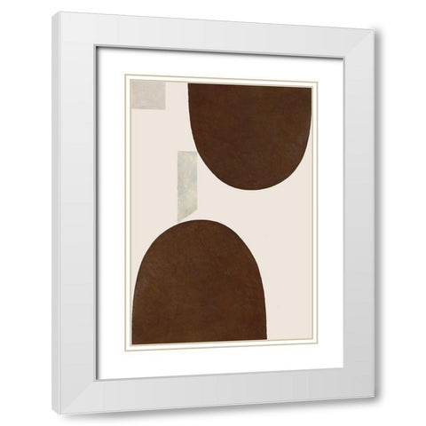 Half Domes II Brown No Border White Modern Wood Framed Art Print with Double Matting by Wild Apple Portfolio