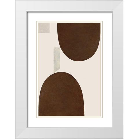 Half Domes II Brown No Border White Modern Wood Framed Art Print with Double Matting by Wild Apple Portfolio