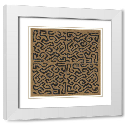 Kuba Play I Brown White Modern Wood Framed Art Print with Double Matting by Warrick, Cheryl
