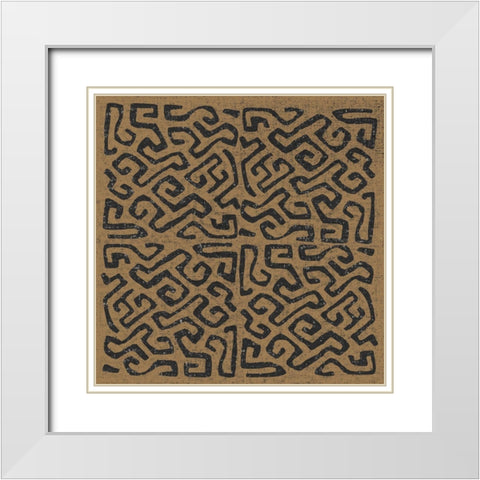 Kuba Play I Brown White Modern Wood Framed Art Print with Double Matting by Warrick, Cheryl