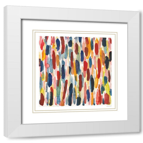 Colorful Patterns IX White Modern Wood Framed Art Print with Double Matting by Warrick, Cheryl