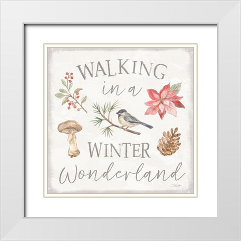 Woodland Christmas VII White Modern Wood Framed Art Print with Double Matting by Vassileva, Silvia