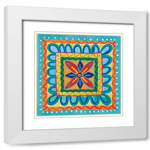 Mucho Caliente IX White Modern Wood Framed Art Print with Double Matting by Zaman, Farida