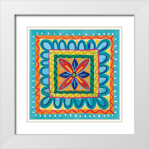 Mucho Caliente IX White Modern Wood Framed Art Print with Double Matting by Zaman, Farida