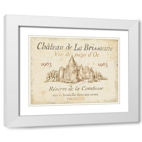 French Wine Label I Cream White Modern Wood Framed Art Print with Double Matting by Brissonnet, Daphne