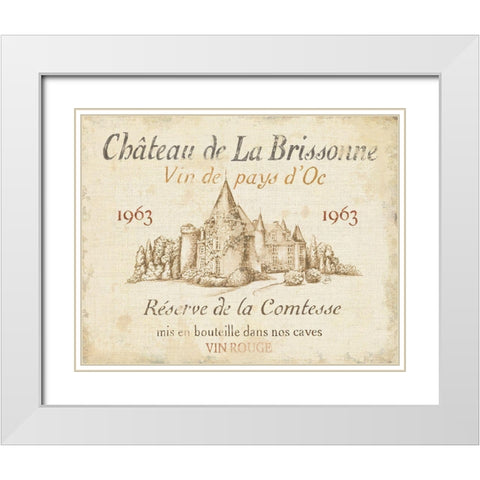 French Wine Label I Cream White Modern Wood Framed Art Print with Double Matting by Brissonnet, Daphne