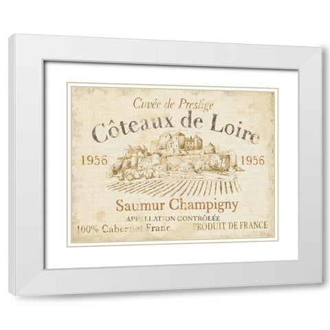 French Wine Label II Cream White Modern Wood Framed Art Print with Double Matting by Brissonnet, Daphne