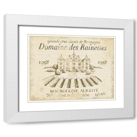 French Wine Label III Cream White Modern Wood Framed Art Print with Double Matting by Brissonnet, Daphne