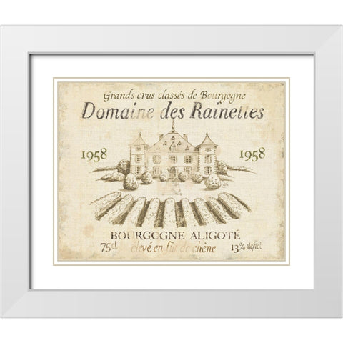 French Wine Label III Cream White Modern Wood Framed Art Print with Double Matting by Brissonnet, Daphne