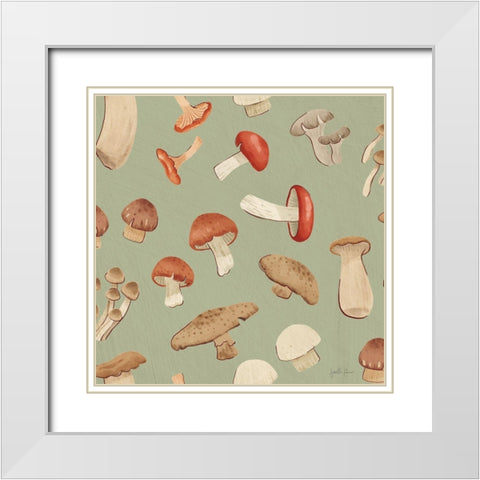 Mushroom Madness Pattern ID White Modern Wood Framed Art Print with Double Matting by Penner, Janelle