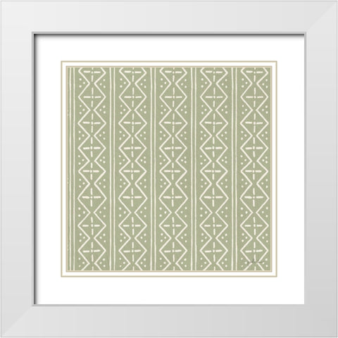 Mushroom Madness Pattern IVC White Modern Wood Framed Art Print with Double Matting by Penner, Janelle