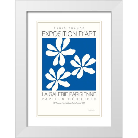 Fleurs de Matisse I White Modern Wood Framed Art Print with Double Matting by Charro, Mercedes Lopez