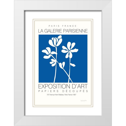 Fleurs de Matisse II White Modern Wood Framed Art Print with Double Matting by Charro, Mercedes Lopez