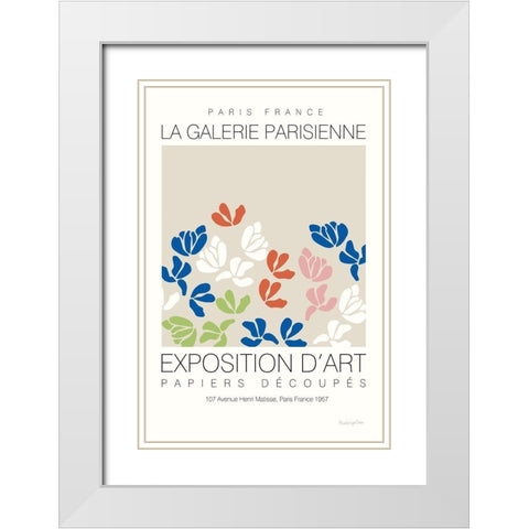 Fleurs de Matisse III White Modern Wood Framed Art Print with Double Matting by Charro, Mercedes Lopez
