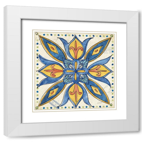 Tuscan Sun Tiles II Talavera White Modern Wood Framed Art Print with Double Matting by Tavoletti, Anne