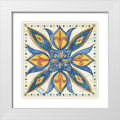 Tuscan Sun Tiles II Talavera White Modern Wood Framed Art Print with Double Matting by Tavoletti, Anne