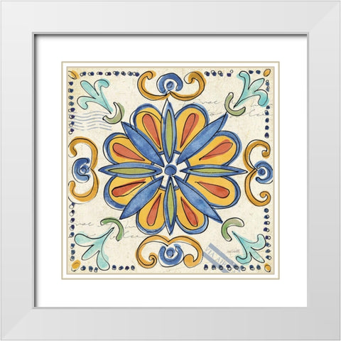 Tuscan Sun Tiles IV Talavera White Modern Wood Framed Art Print with Double Matting by Tavoletti, Anne