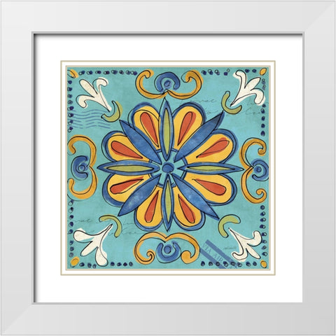 Tuscan Sun Tiles IV Color Talavera White Modern Wood Framed Art Print with Double Matting by Tavoletti, Anne