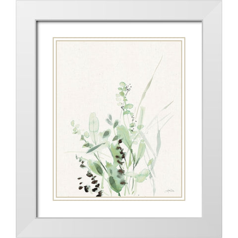 Grasses II on Linen White Modern Wood Framed Art Print with Double Matting by Pete, Katrina