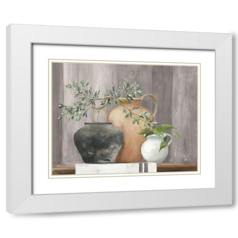 Simplicity Gray White Modern Wood Framed Art Print with Double Matting by Purinton, Julia