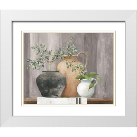 Simplicity Gray White Modern Wood Framed Art Print with Double Matting by Purinton, Julia