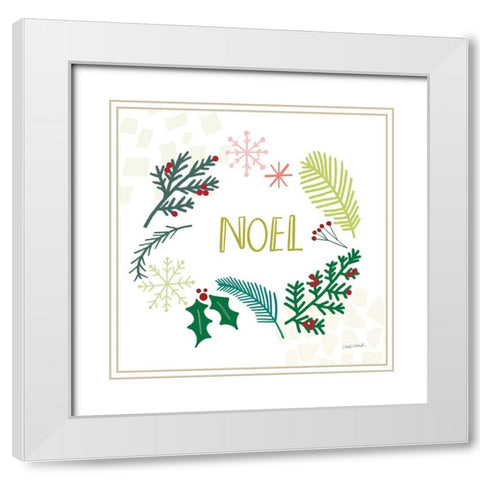 Peace Love Joy III White Modern Wood Framed Art Print with Double Matting by Warrick, Cheryl