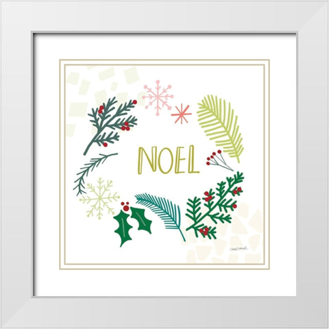 Peace Love Joy III White Modern Wood Framed Art Print with Double Matting by Warrick, Cheryl