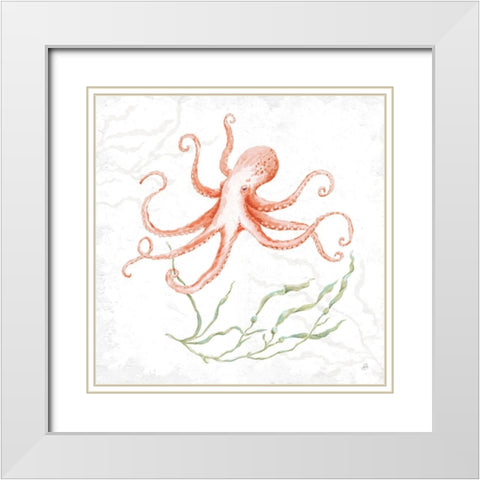 Delicate Sea V Red White Modern Wood Framed Art Print with Double Matting by Brissonnet, Daphne