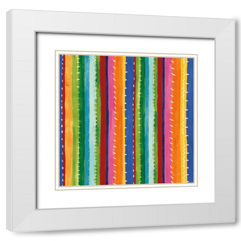 Mucho Caliente Pattern II Light White Modern Wood Framed Art Print with Double Matting by Zaman, Farida